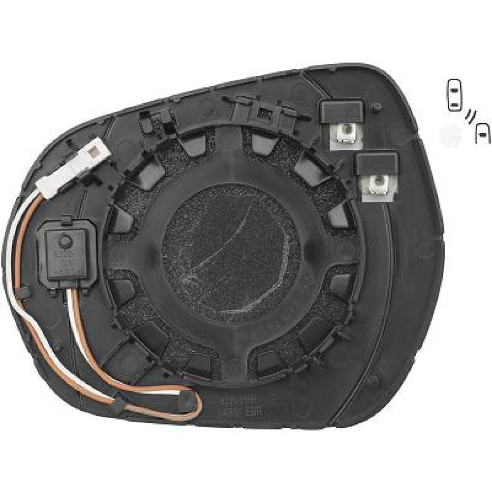 Verre de rétroviseur, rétroviseur extérieur droite Ford Fiesta 17->>