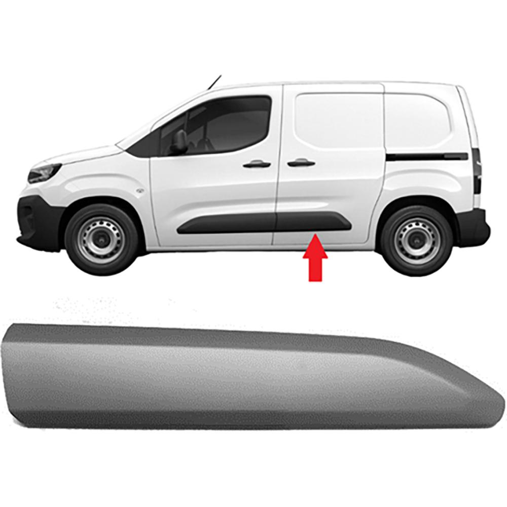 Baguette et bande protectrice, porte arrière gauche Citroen Berlingo Multispace/Kastenw.18->>