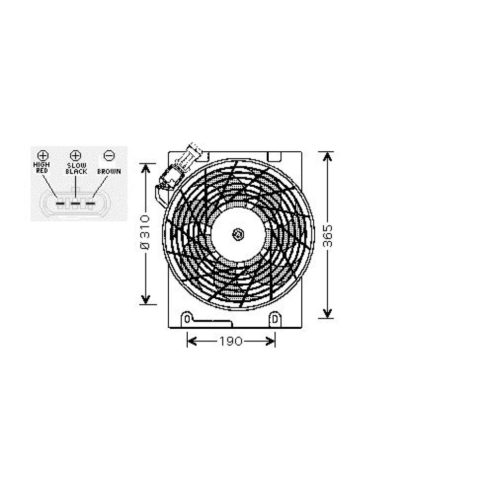 Ventilateur, condenseur de climatisation devant le radiateur Opel Astra G 97-04